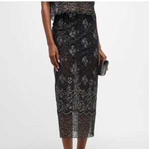 Cinq a Sept Adalaide Floral Lace Midi Skirt